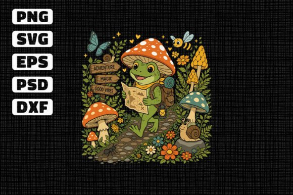 Adventure Magic Good Vibes Frog SVG for Crafts & Graphics