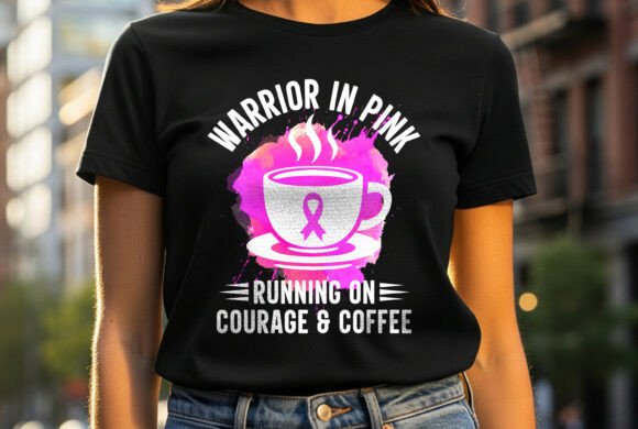 Courage and Coffee: A Bold T-Shirt Design for Awareness