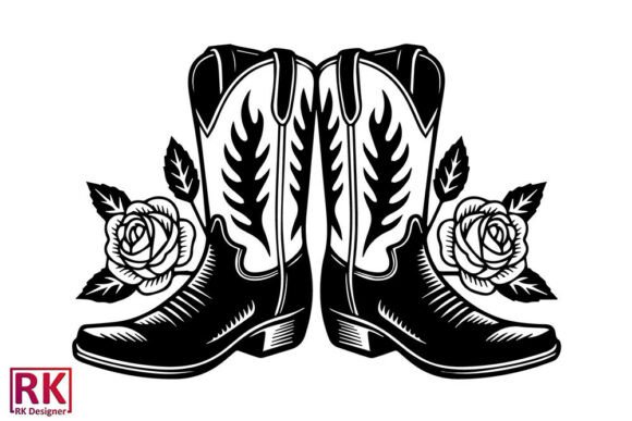 Cowboy Cowgirl Boots SVG for Creative Graphics and Crafts