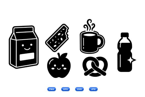 Cute Snack Icon SVG Pack for Graphics and Crafts