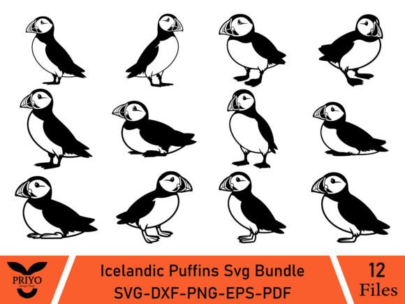 Explore Icelandic Puffins Svg Bundle for Crafts and Graphics