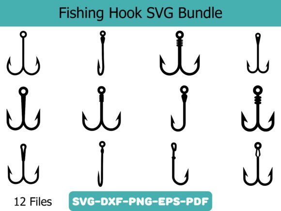 Explore the Versatility of Fishing Hook SVG Bundle in Graphics & Crafts