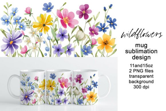 Floral Mug Wrap: A Vibrant Graphics Asset for Crafts