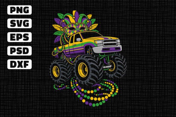 Mardi Gras Monster Truck SVG: A Creative Asset for Crafts and Graphics