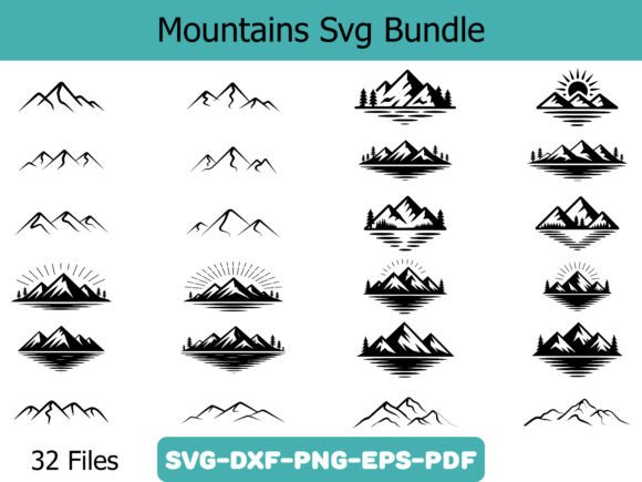 Mountains Svg Bundle: A Versatile Graphics Asset for Crafts