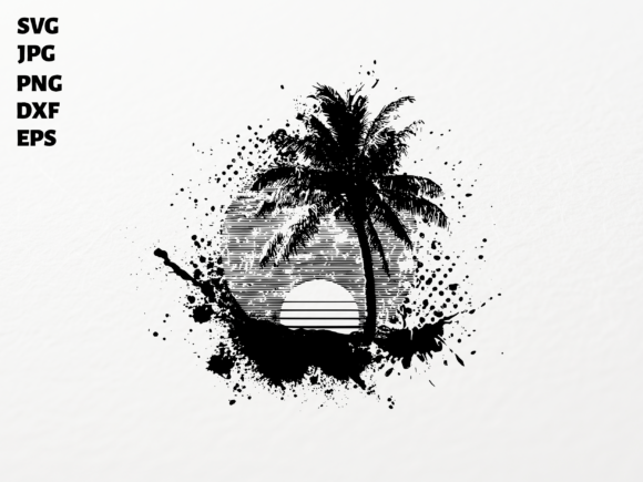 Palm Tree Sunset Grunge SVG: A Versatile Graphics Asset for Crafts