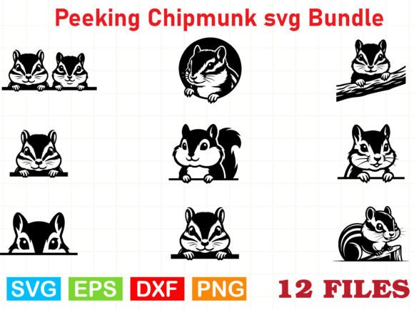 Peeking Chipmunk Svg Bundle: A Versatile Graphics Asset for Crafts