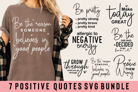 Positive Quotes SVG, PNG Bundle for Creative Crafts