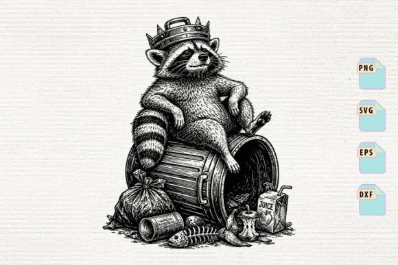 Raccoon Trash King SVG: A Versatile Graphic for Crafts