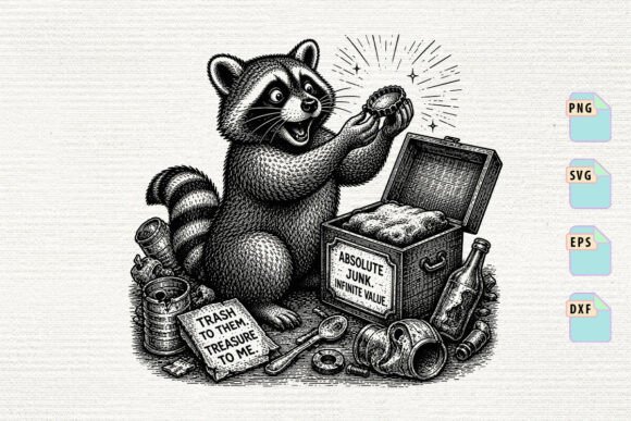 Raccoon Trash to Treasure SVG: A Versatile Graphic for Crafts
