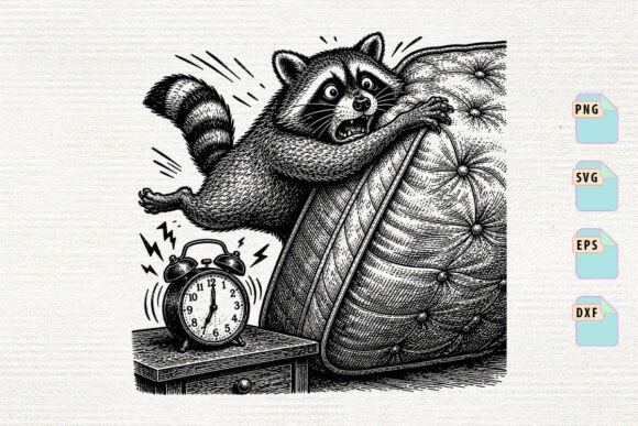 Raccoon Waking Up SVG: A Fun Graphic for Crafts