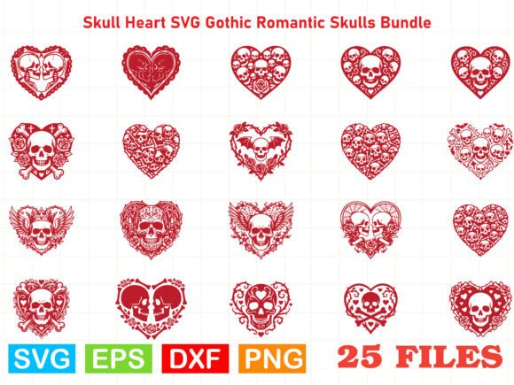 Skull Heart SVG: A Gothic Romantic Asset for Crafts & Graphics