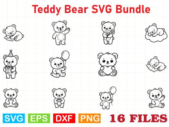 Teddy Bear SVG Bundle: A Versatile Graphic for Crafts