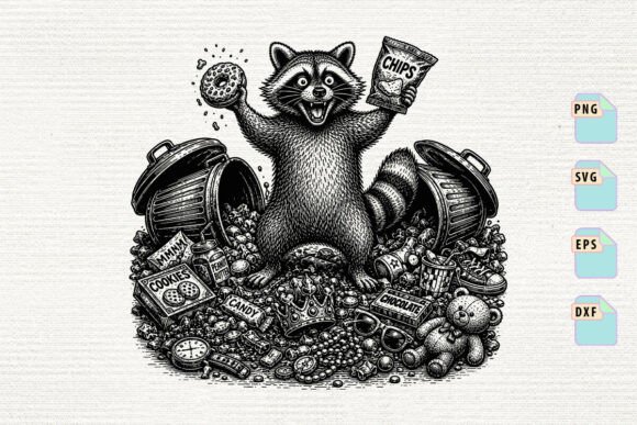 Trash Panda with Snacks and Treasure SVG: A Versatile Graphics Craft