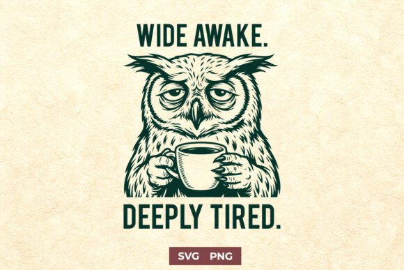 Wide Awake Deeply Tired SVG: A Perfect Graphic for Crafters